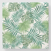 トロピカルパ葉ームの水彩 ストーンコースター (正面)