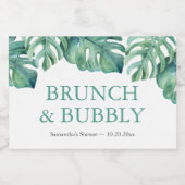 トロピカルパ葉ームの水彩 スパークリングワインラベル (シングルラベル)