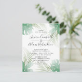 トロピカルパ葉ームの緑の水の結婚色 招待状 (スタンド正面)