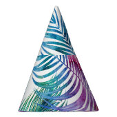 トロピカルパ葉ームの花、水色の花のパターン。 パーティーハット (右)