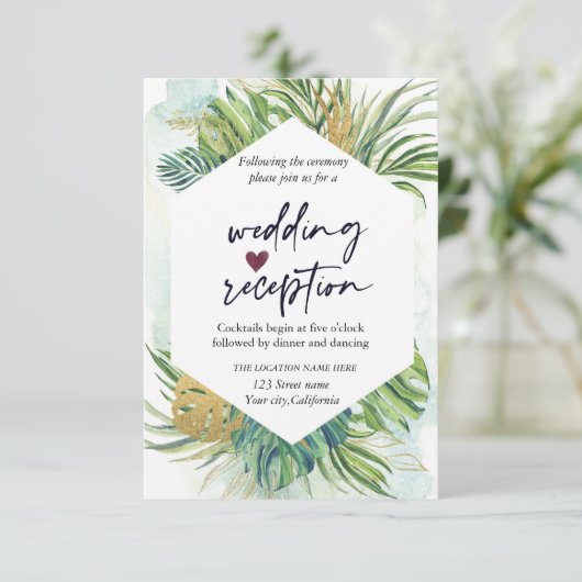 トロピカルパ葉ームウエディングレセプション 招待状 (スタンド正面)