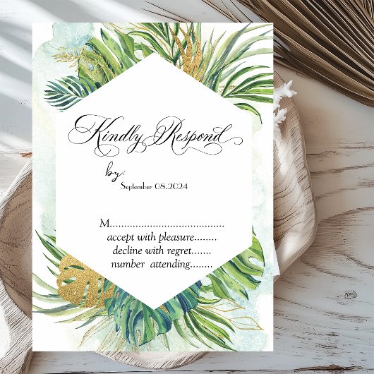 トロピカルパ葉ームスマーRSVP 招待状