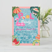 トロピカルパ葉ームパーティースウィート16誕生日 招待状 (スタンド正面)