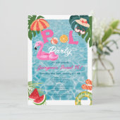トロピカルパ葉ームパーティースウィート16誕生日 招待状 (スタンド正面)