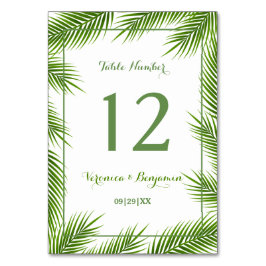 トロピカルパ葉ームビーチ結婚式テーブル番号 テーブルナンバー