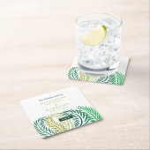 トロピカルパ葉ームビーチ結婚式 スクエアペーパーコースター (インサイチュ)