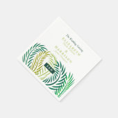 トロピカルパ葉ームビーチ結婚式 スタンダードカクテルナプキン (角)