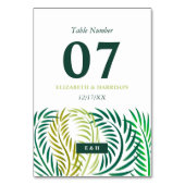 トロピカルパ葉ームビーチ結婚式 テーブルナンバー (裏面)