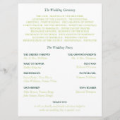 トロピカルパ葉ームビーチ結婚式 プログラム (裏面)