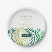 トロピカルパ葉ームビーチ結婚式 ペーパープレート (正面)