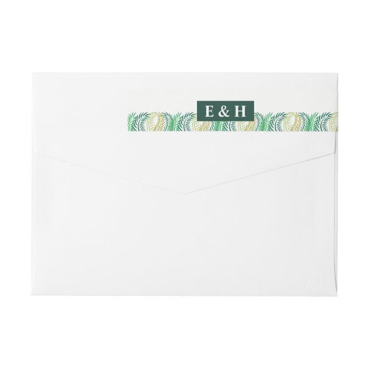 トロピカルパ葉ームビーチ結婚式 ラップアラウンドラベル (裏面)