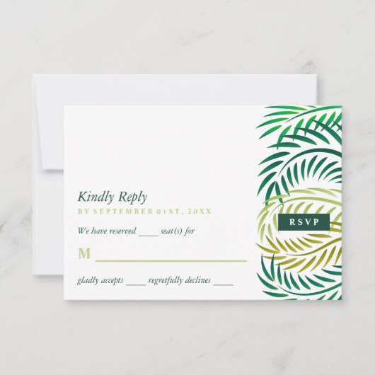 トロピカルパ葉ームビーチ結婚式 出欠カード (正面)