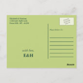 トロピカルパ葉ームビーチ結婚式、日付を保存 ポストカード (裏面)