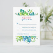 トロピカルパ葉ームビーチ結婚式rsvp 出欠カード (スタンド正面)