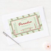 トロピカルパ葉ームラップのまわりにキャンドルラベル 長方形シール (封筒)