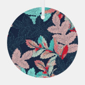 トロピカルパ葉ーム:ヴィンテージパターン ガラスオーナメント (裏面)