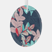 トロピカルパ葉ーム:ヴィンテージパターン ガラスオーナメント (正面右)