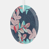 トロピカルパ葉ーム:ヴィンテージパターン ガラスオーナメント (正面左)