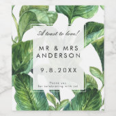 トロピカルパ離れームウエディングパーティーボトル ワインラベル (シングルラベル)