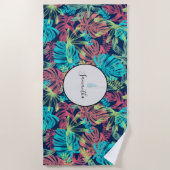 トロピカルパ離れームターコイズサンゴ ビーチタオル (正面)