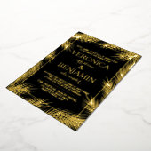 トロピカルパ離れームビーチ結婚式実在 箔招待状 (回転した状態)