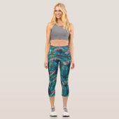 トロピカルパ離れームラカラフルム植物性シダ カプリレギンス (正面)