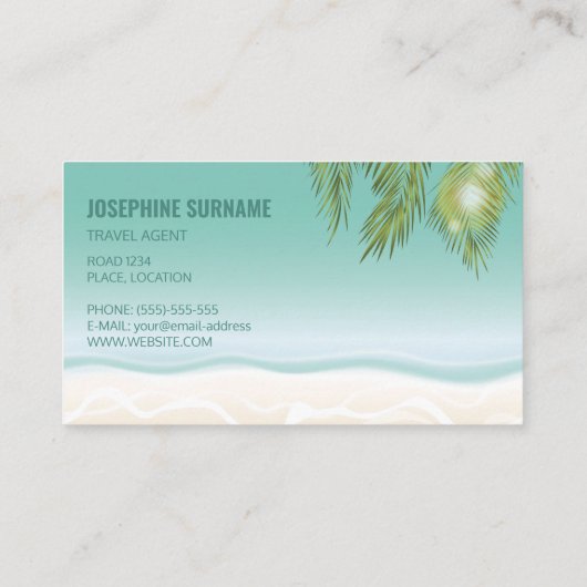 トロピカルパ離れーム海ビーチ旅行代理店 名刺 (裏面)