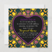 トロピカルヒッパイラブろうけつ染めディナーパーティの招待状 招待状 (裏面)