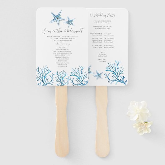トロピカルヒトサンゴ結婚式 プログラムファン ハンドファン (正面&裏面)