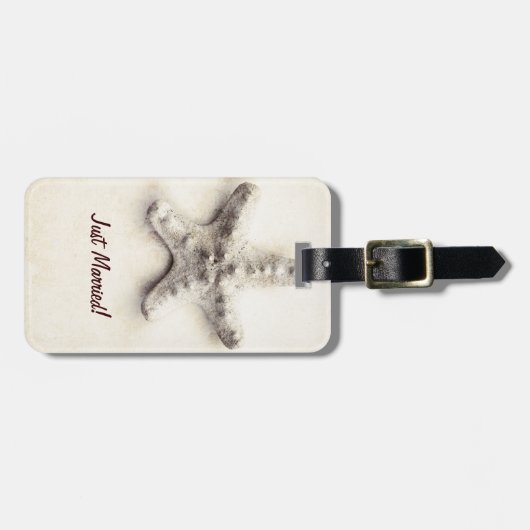 トロピカルヒトデたった今結婚しました旅行荷物タグ ラゲッジタグ (正面横)