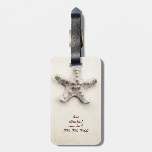 トロピカルヒトデたった今結婚しました旅行荷物タグ ラゲッジタグ (裏面縦)