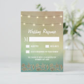 トロピカルヒトデとシーシェルウェディングRSVPカード 出欠カード (スタンド正面)