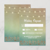 トロピカルヒトデとシーシェルウェディングRSVPカード 出欠カード (正面/裏面)