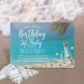 トロピカルヒトデビーチボトルサマー誕生日 招待状