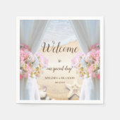 トロピカルヒトデビーチ結婚式ナプキンス スタンダードカクテルナプキン (正面)