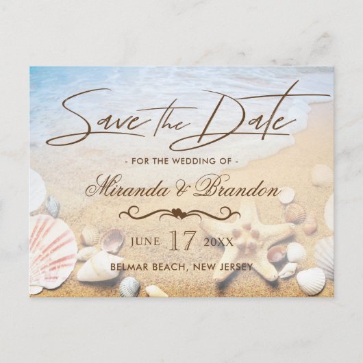 トロピカルヒトデビーチ結婚式保存日 案内ポストカード (正面)