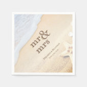 トロピカルヒトデビーチ結婚式 スタンダードカクテルナプキン (正面)