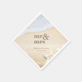 トロピカルヒトデビーチ結婚式 スタンダードカクテルナプキン (角)