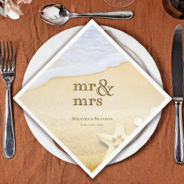 トロピカルヒトデビーチ結婚式 スタンダードカクテルナプキン