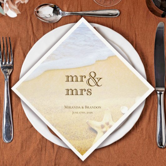 トロピカルヒトデビーチ結婚式 スタンダードカクテルナプキン