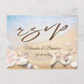 トロピカルヒトデビーチ結婚式RSVPポストカード 案内ポストカード (正面)