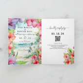 トロピカルヒビスカスビーチの折りたたみ式招待状 招待状 (内部)
