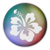 トロピカルヒビスカスレインボーオーシャンビーチデコ セラミックノブ (正面)