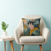 トロピカルヒョウとタイガープリントジャングルパターン クッション (椅子)