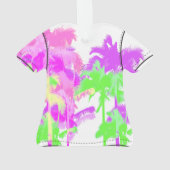 トロピカルヒートウェーブネオンハワイアンパームアロハシャツ オーナメント (裏面)