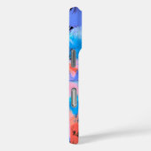 トロピカルヒートウェーブネオンハワイアンパームツリーズブラック Case-Mate iPhoneケース (裏面 / 右)