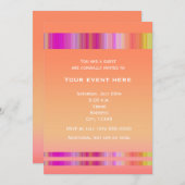 トロピカルヒートサマーカラーパーティーイベント招待状 招待状 (正面/裏面)