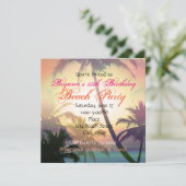 トロピカルヒートパームツリービーチパーティー招待状 招待状 (スタンド正面)