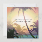 トロピカルヒートパームツリービーチパーティー招待状 招待状 (裏面)