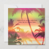 トロピカルヒートパームツリービーチパーティー招待状 招待状 (裏面)